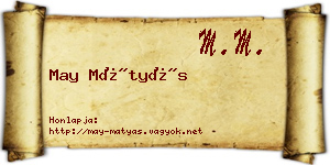 May Mátyás névjegykártya